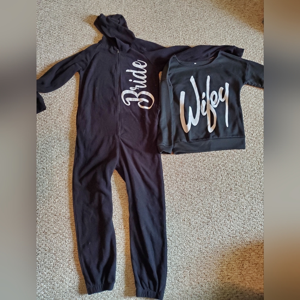 Bride onsie and wifey sweater